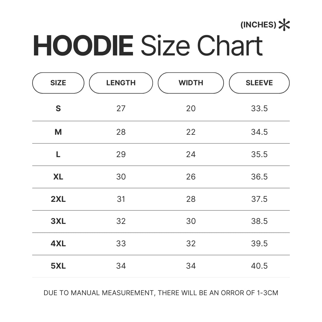 Hoodie Size Chart - Joe Rogan Store