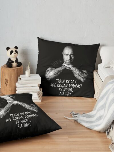 Joe Rogan, Train By Day Throw Pillow Official Joe Rogan Merch