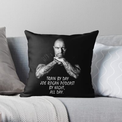 Joe Rogan, Train By Day Throw Pillow Official Joe Rogan Merch