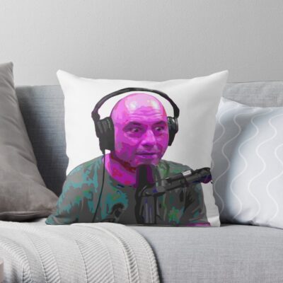 Joe Rogan Experience Podcast Portrait Illustration Throw Pillow Official Joe Rogan Merch